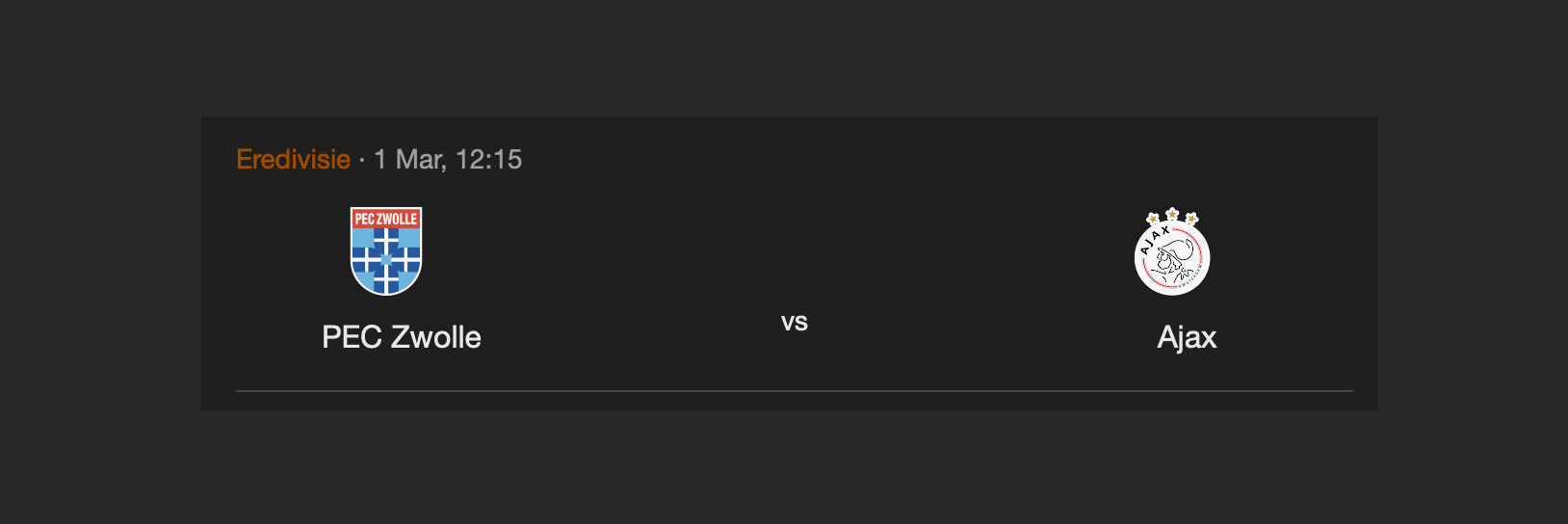 Business Arrangement: 3 kaarten voor PEC Zwolle – Ajax